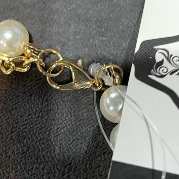 🎁 Layered Draping Fringe Faux Pear Art Deco Gold Elegant Necklace Set - Picture 4 of 5